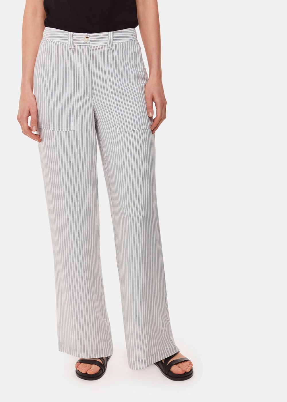 Whistles Luna Stripe Pants White / Multicolor | US-21763BALV