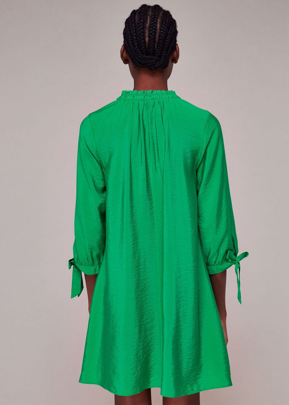 Whistles Lydia Gathered Trapeze Dress Green | US-70962UOWR