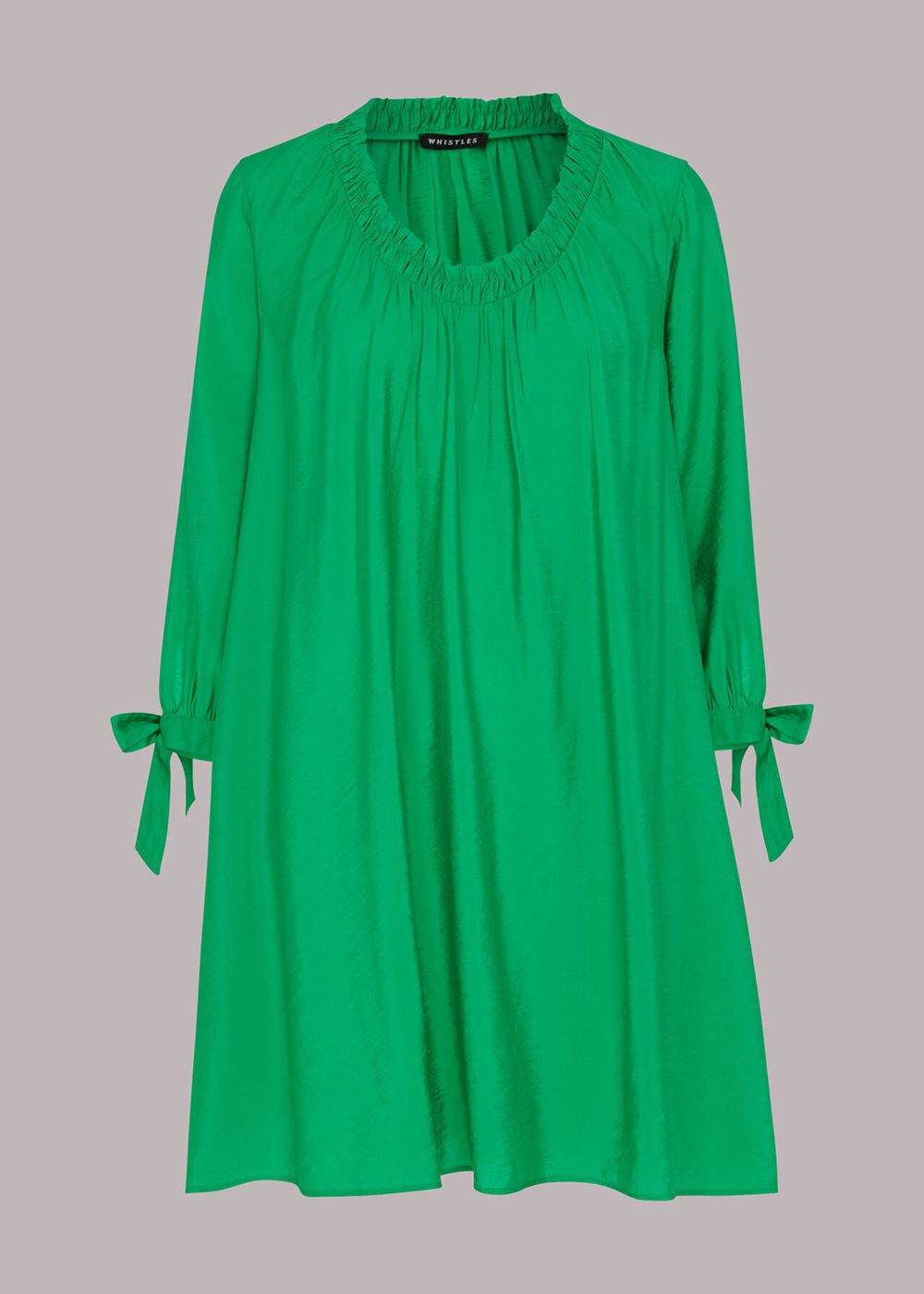 Whistles Lydia Gathered Trapeze Dress Green | US-70962UOWR