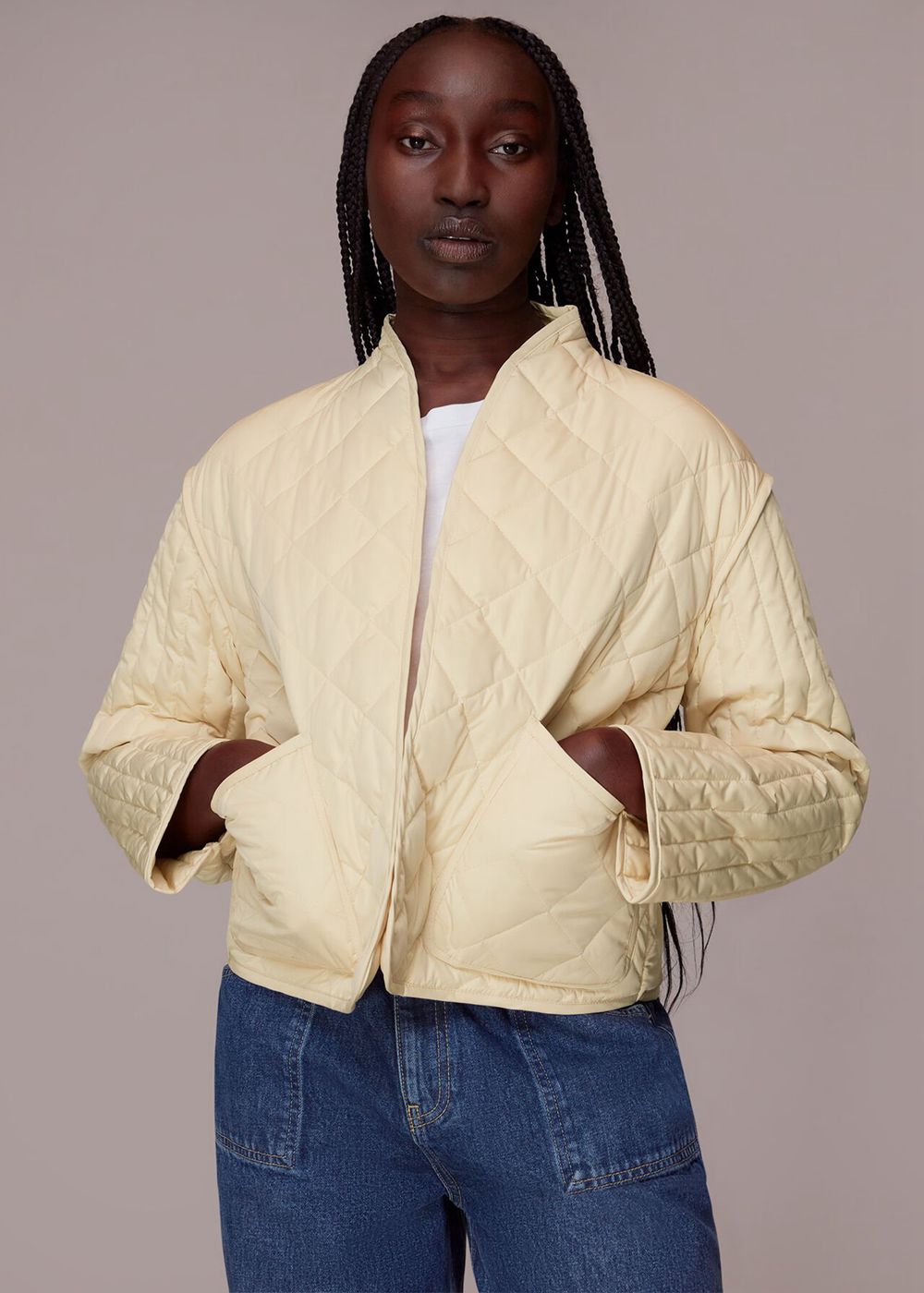 Whistles Lydia Quilted Jacket Yellow | US-08532QOUP