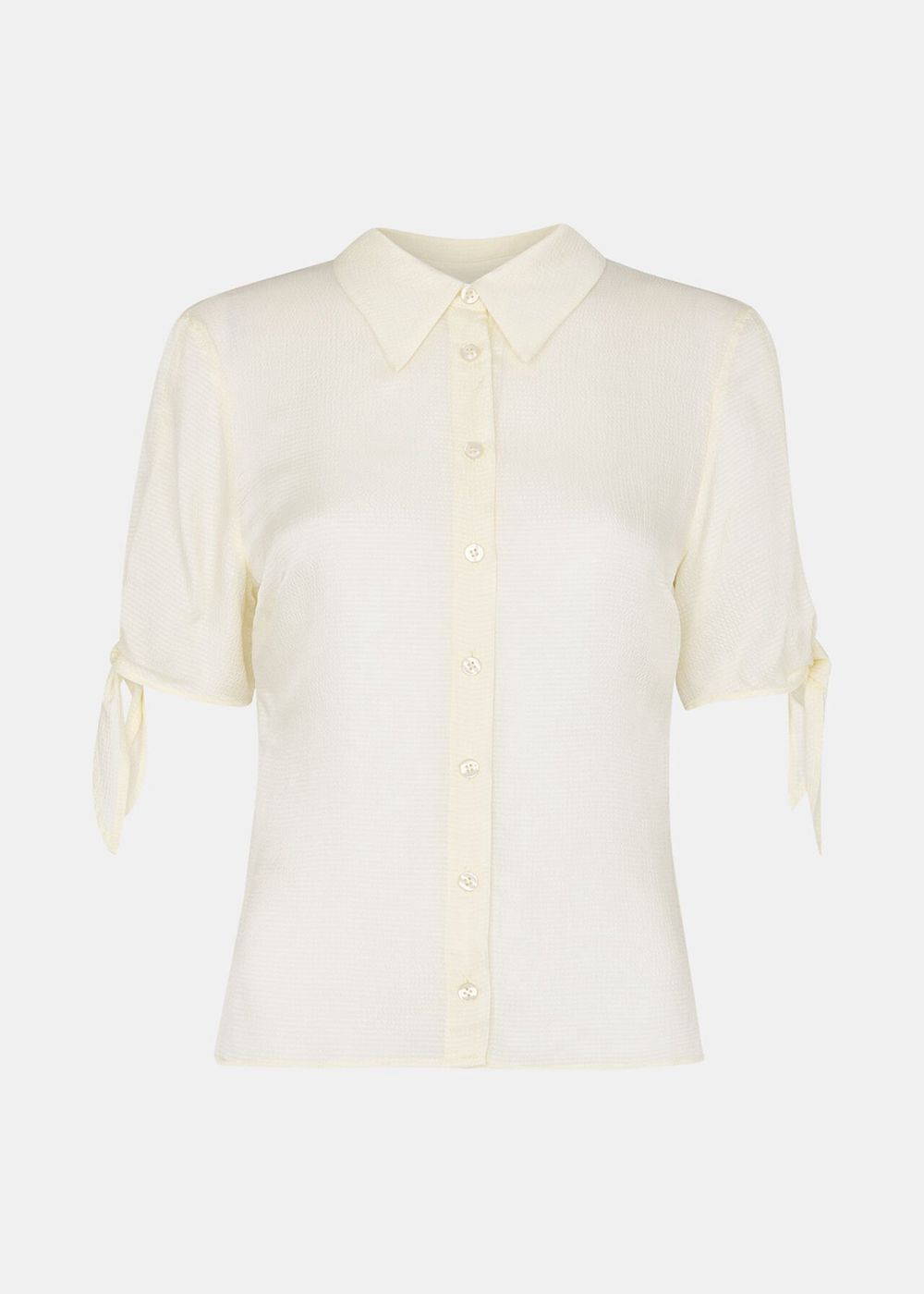 Whistles Lyla Bow Sleeve Shirts White | US-51876VBRQ