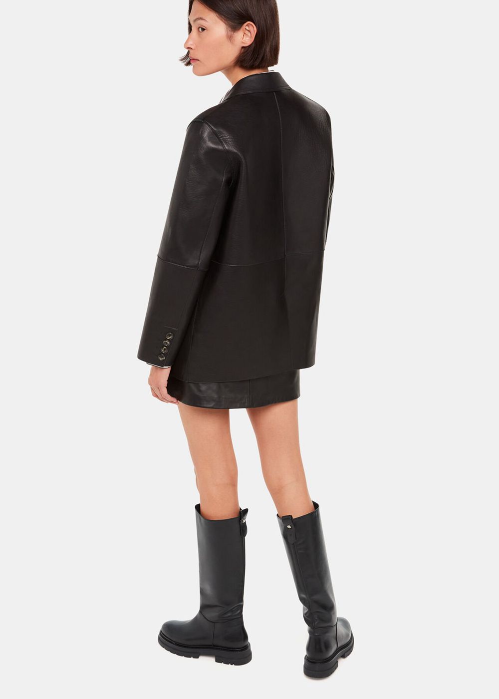 Whistles Maceo Lug Sole Knee-high Boots Black | US-20316WROE