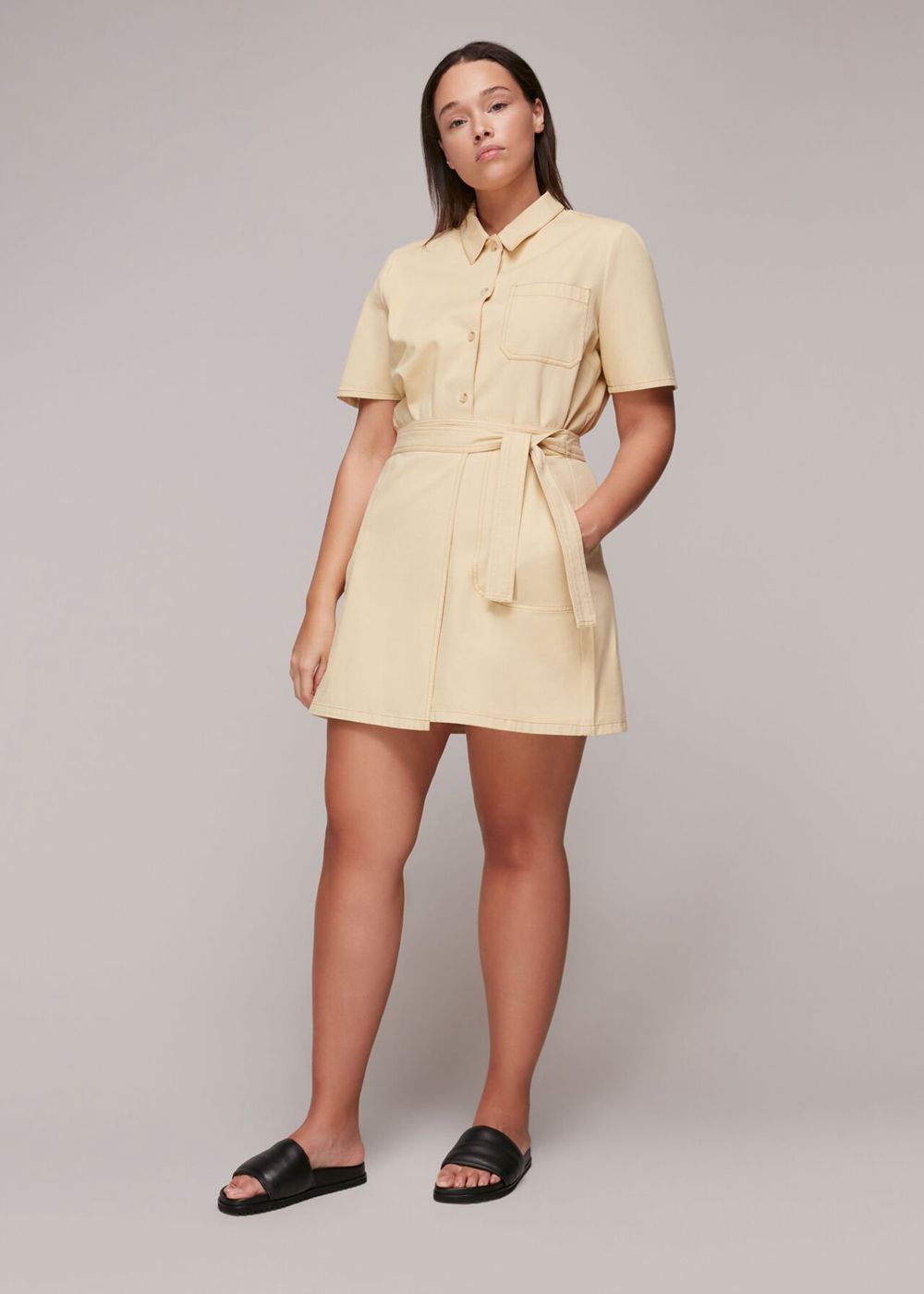 Whistles Macie Shirts Yellow | US-92863TJPE