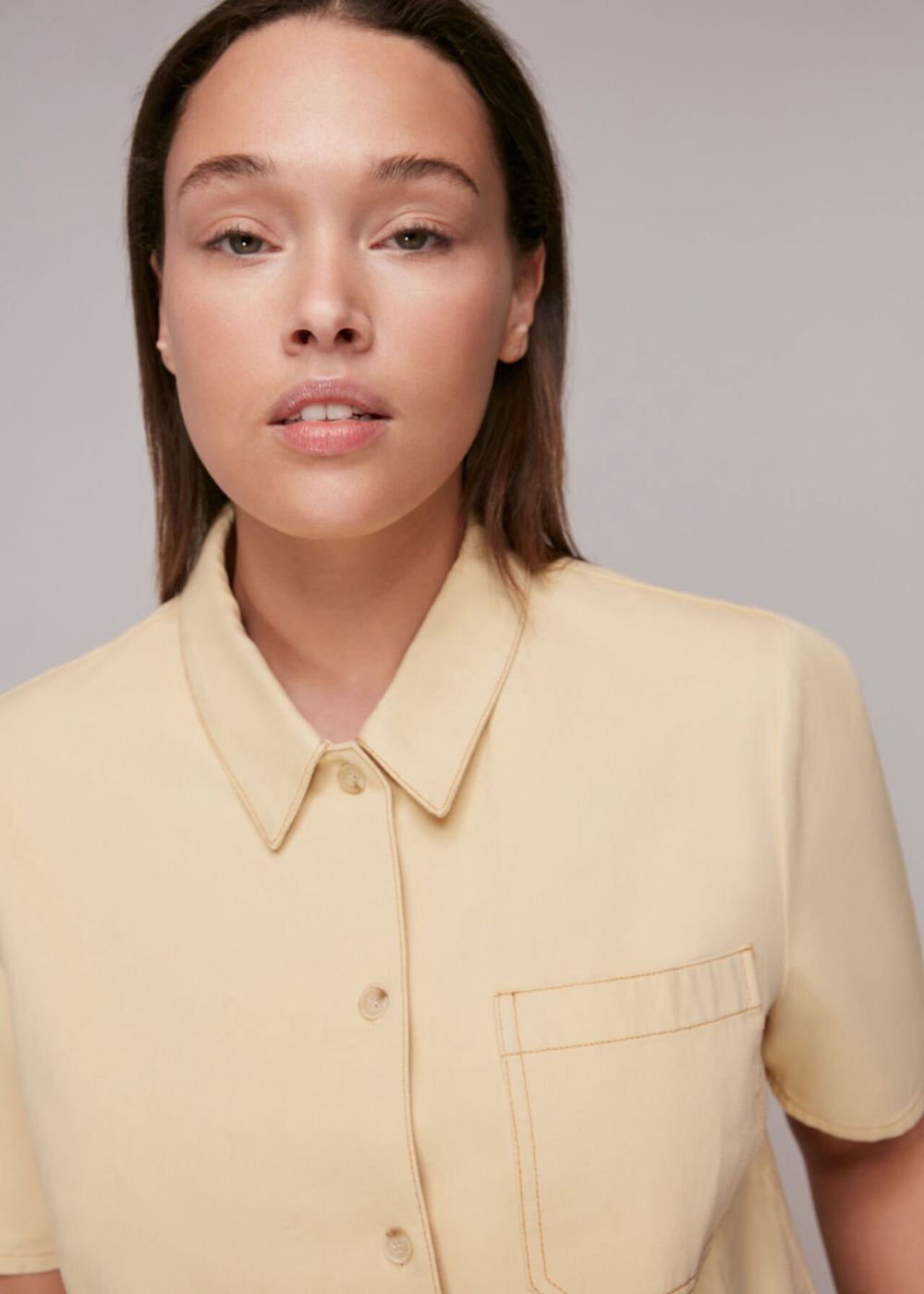 Whistles Macie Shirts Yellow | US-92863TJPE