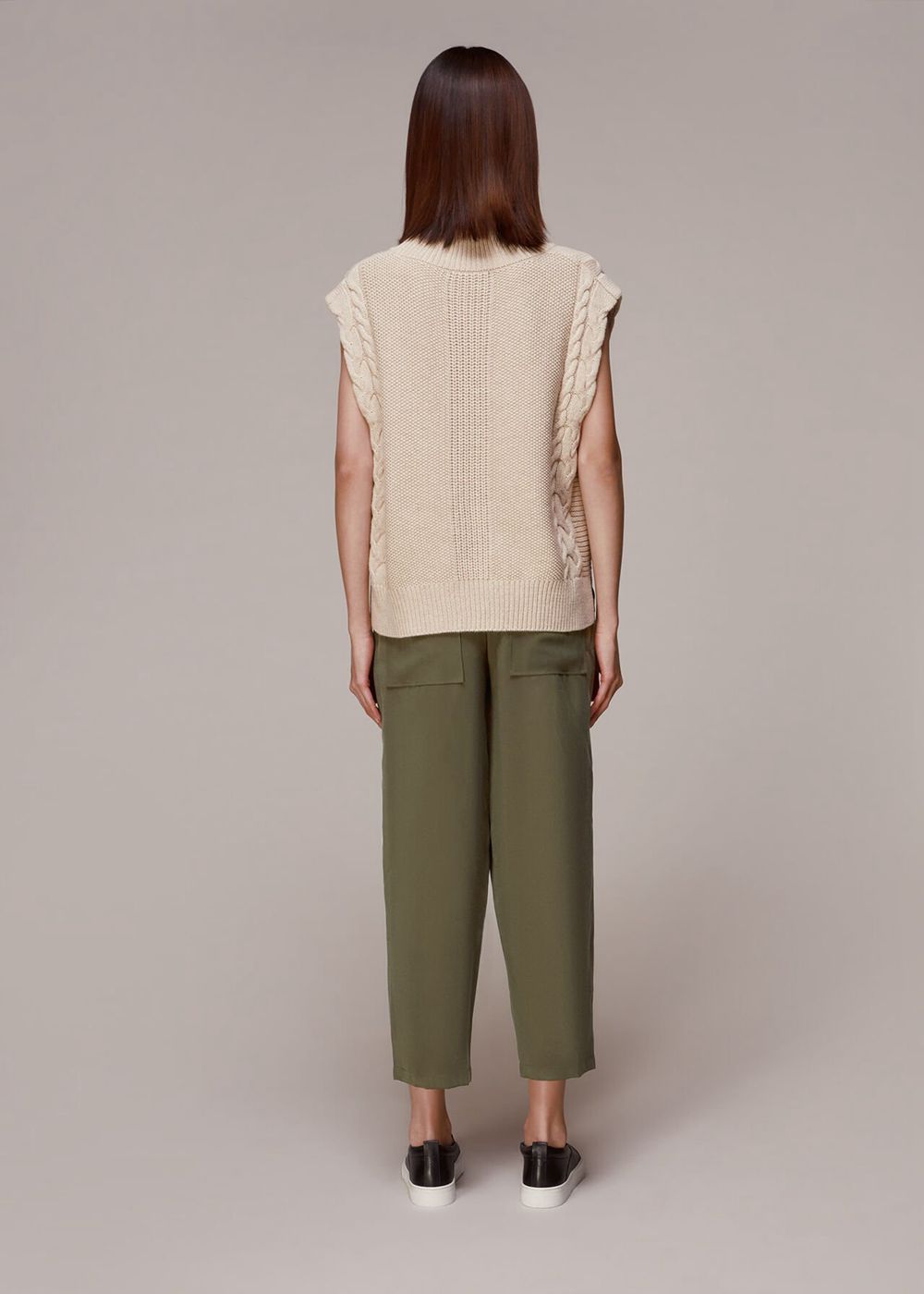 Whistles Madison Pocket Detail Pants Khaki | US-23054TXSG