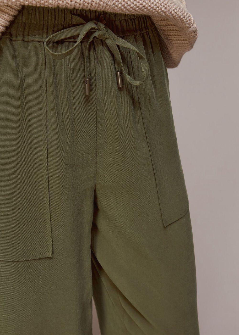 Whistles Madison Pocket Detail Pants Khaki | US-23054TXSG