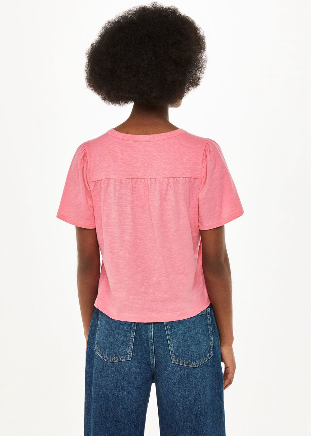 Whistles Maeve V Neck Button Front T-Shirt Pink | US-14739PNGZ