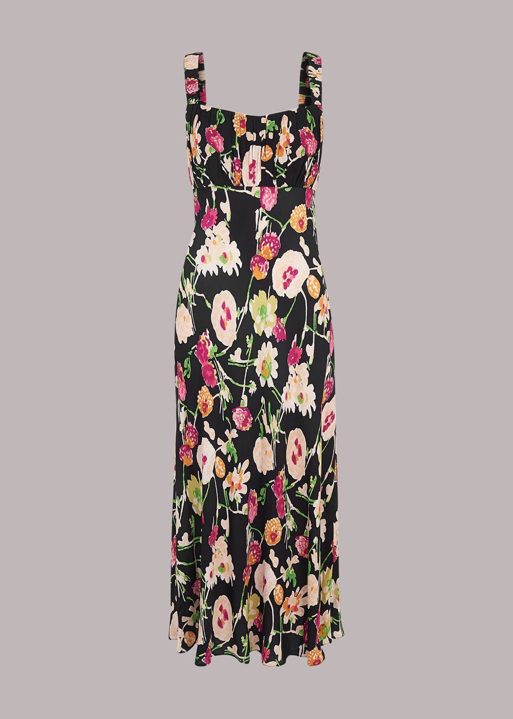 Whistles Maila Electric Floral Dress Black / Multicolor | US-92705GNZK