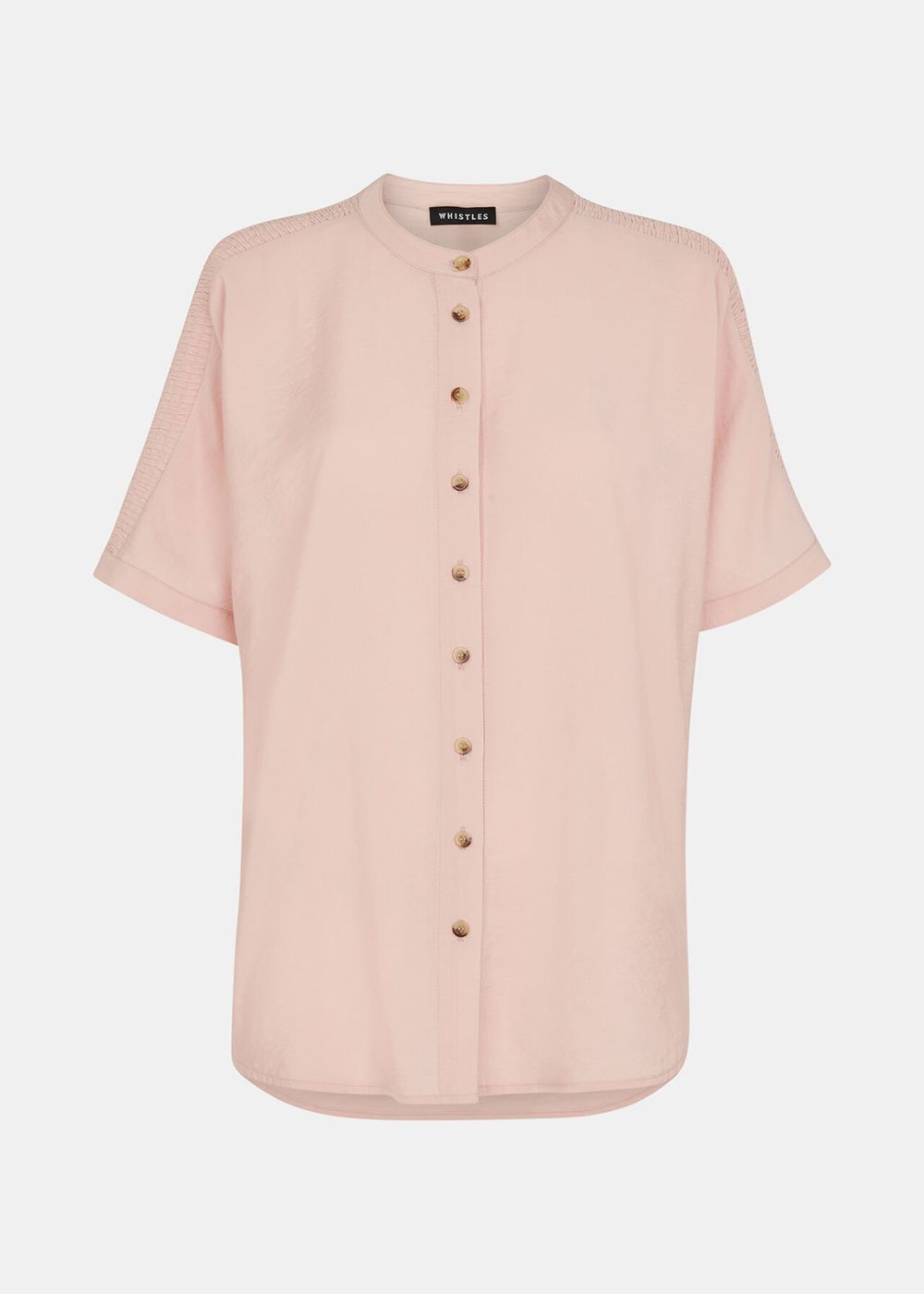 Whistles Maisie Shirred Sleeve Blouse Pink | US-65017CIAR