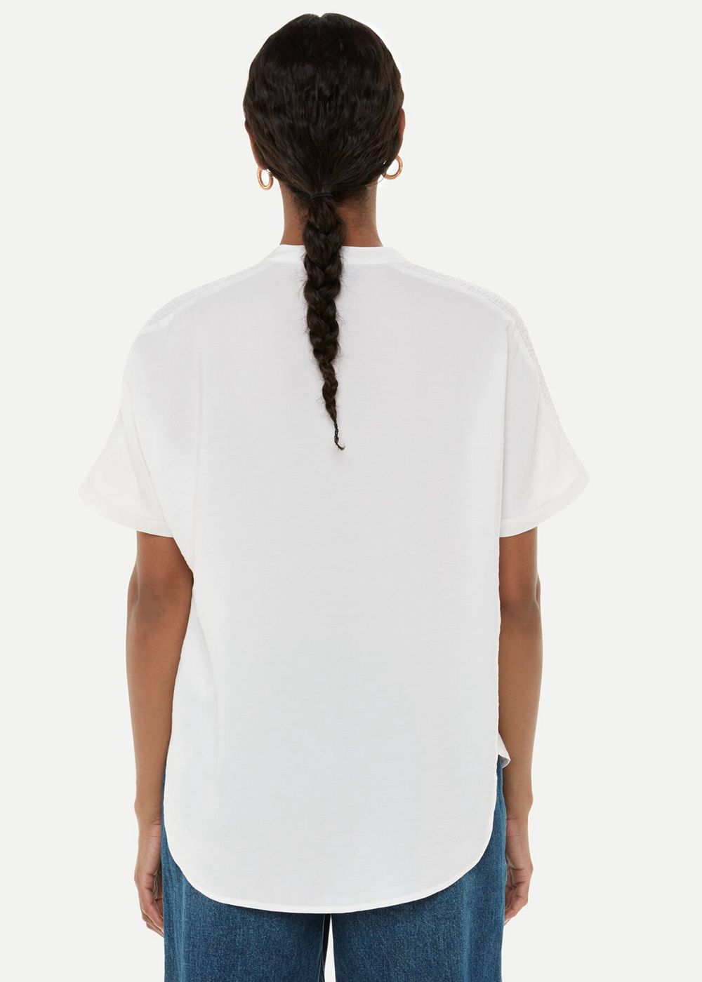 Whistles Maisie Shirred Sleeve Blouse White | US-16950FAXY