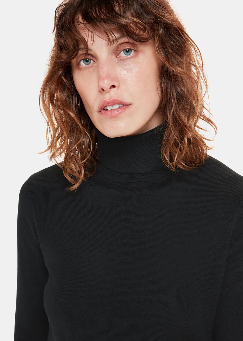 Whistles Majated Polo Neck Knitwear Black | US-41035RCVJ