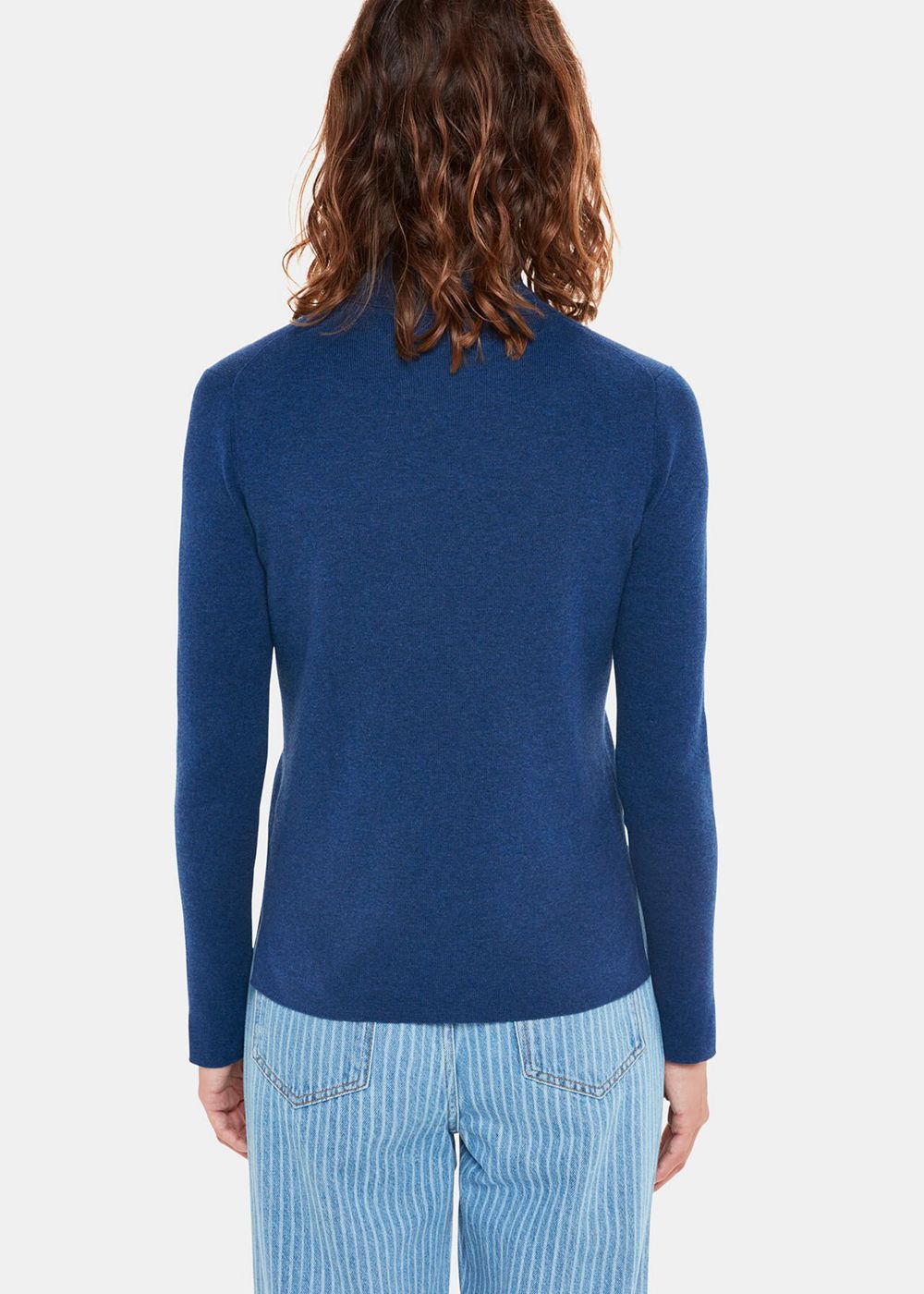 Whistles Majated Polo Neck Knitwear Blue | US-45270JBFZ