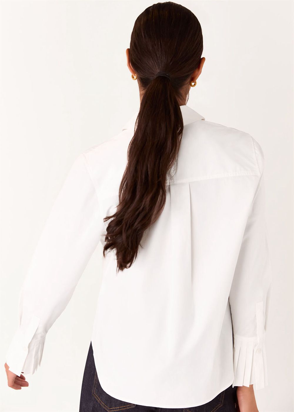 Whistles Marcy Pleated Cuff Shirts White | US-38156NPVB