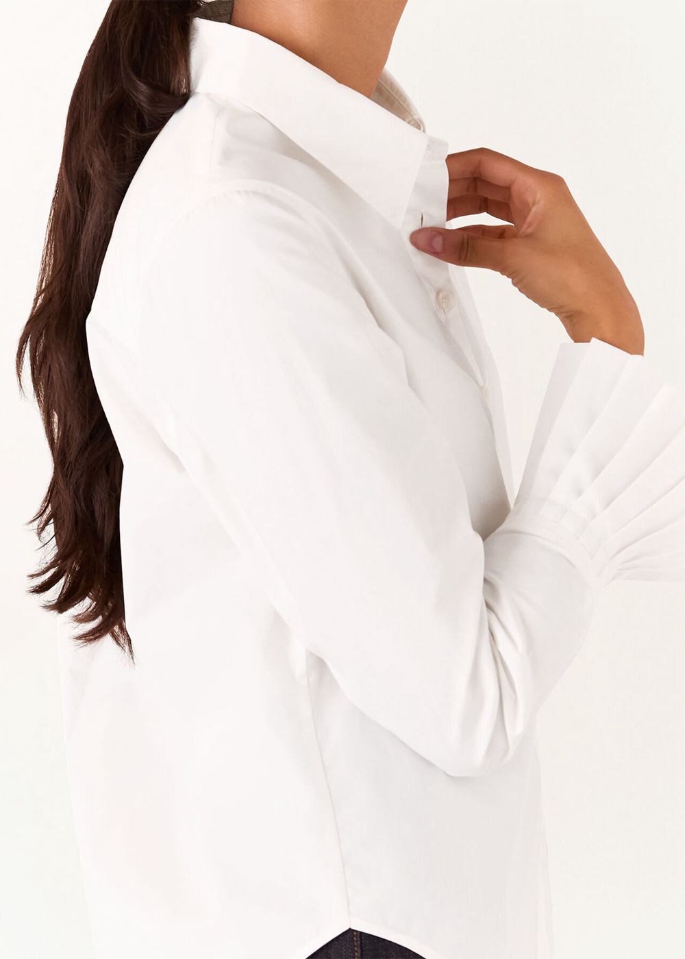 Whistles Marcy Pleated Cuff Shirts White | US-38156NPVB