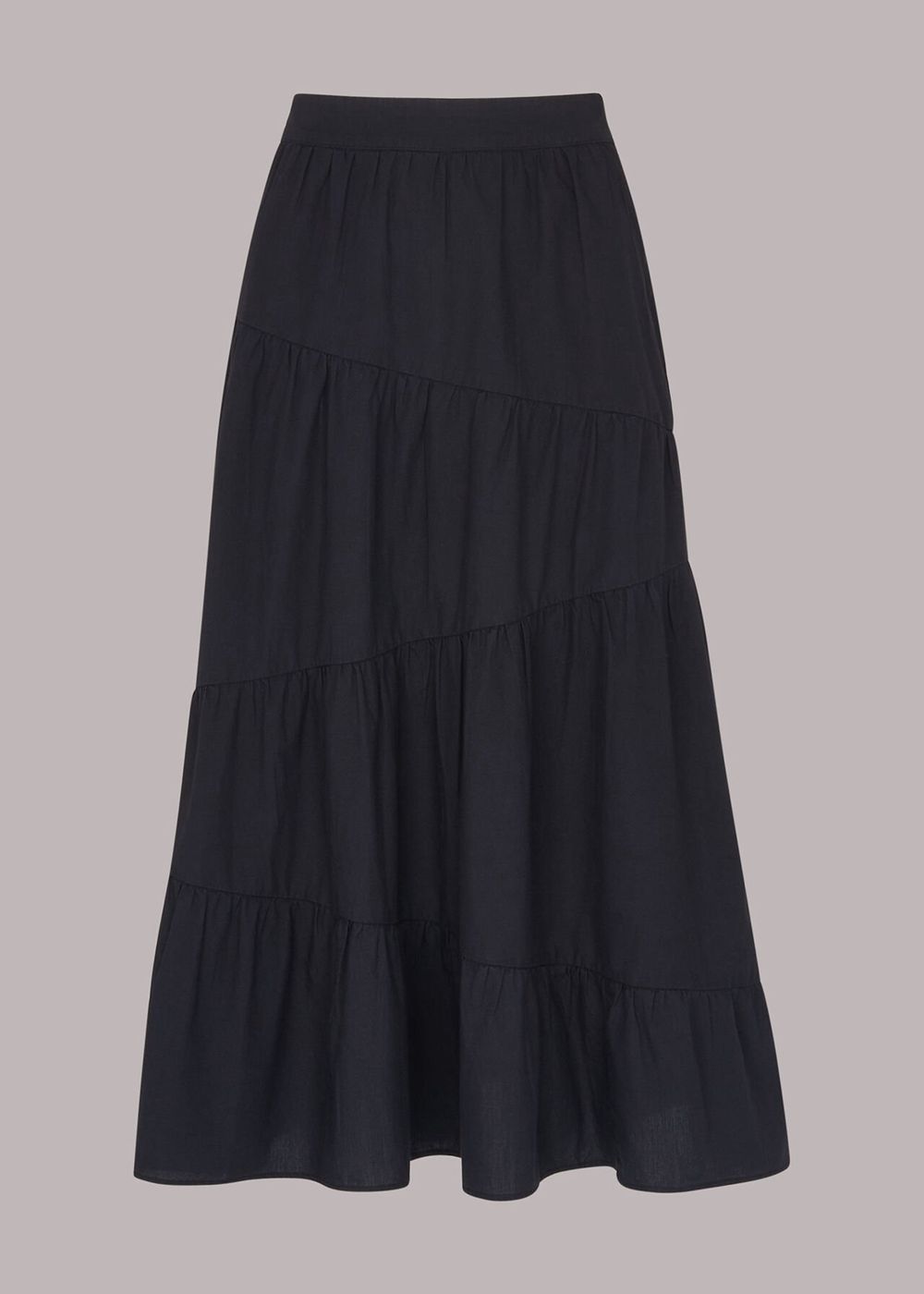 Whistles Maria Full Tiered Skirts Black | US-87426IKLM