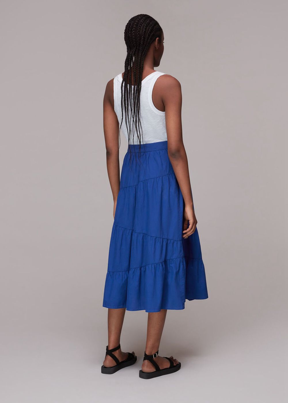 Whistles Maria Full Tiered Skirts Blue | US-36097IBMX