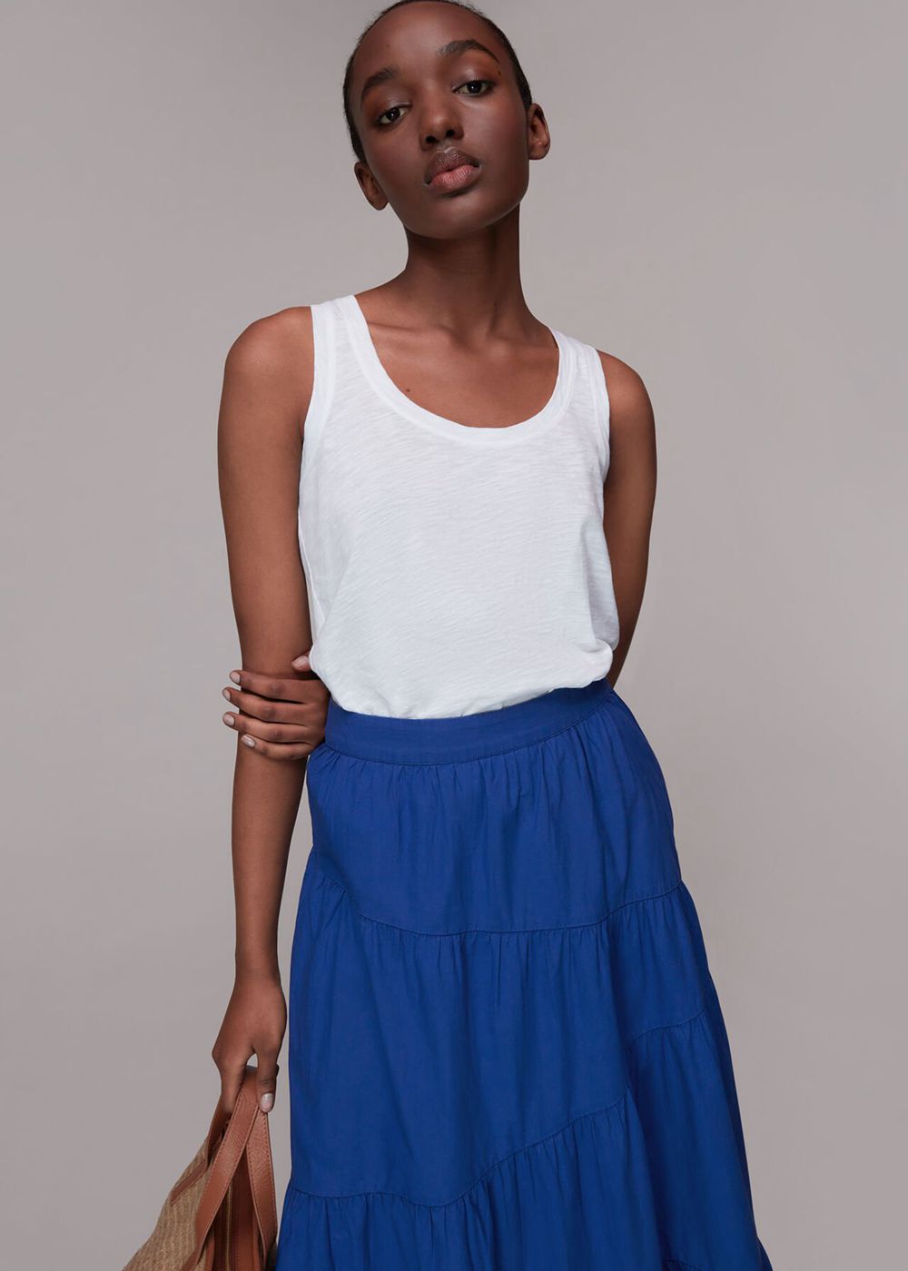 Whistles Maria Full Tiered Skirts Blue | US-36097IBMX