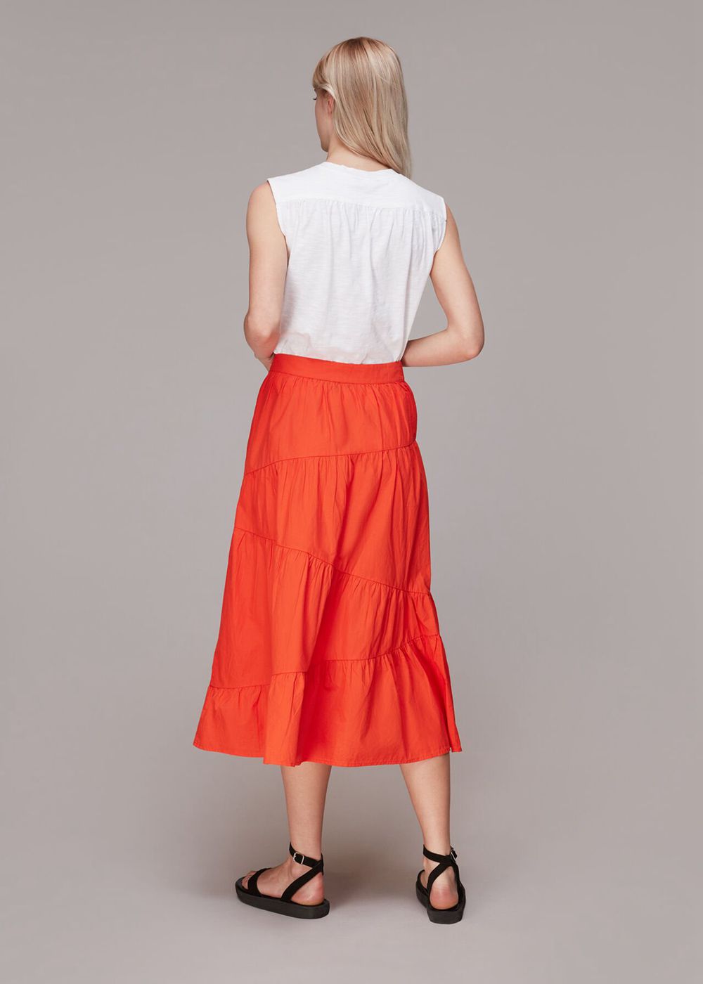 Whistles Maria Full Tiered Skirts Red | US-91570ITDM