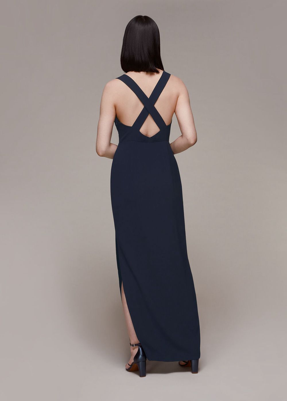 Whistles Maria Maxi Dress Navy | US-06395SUFK