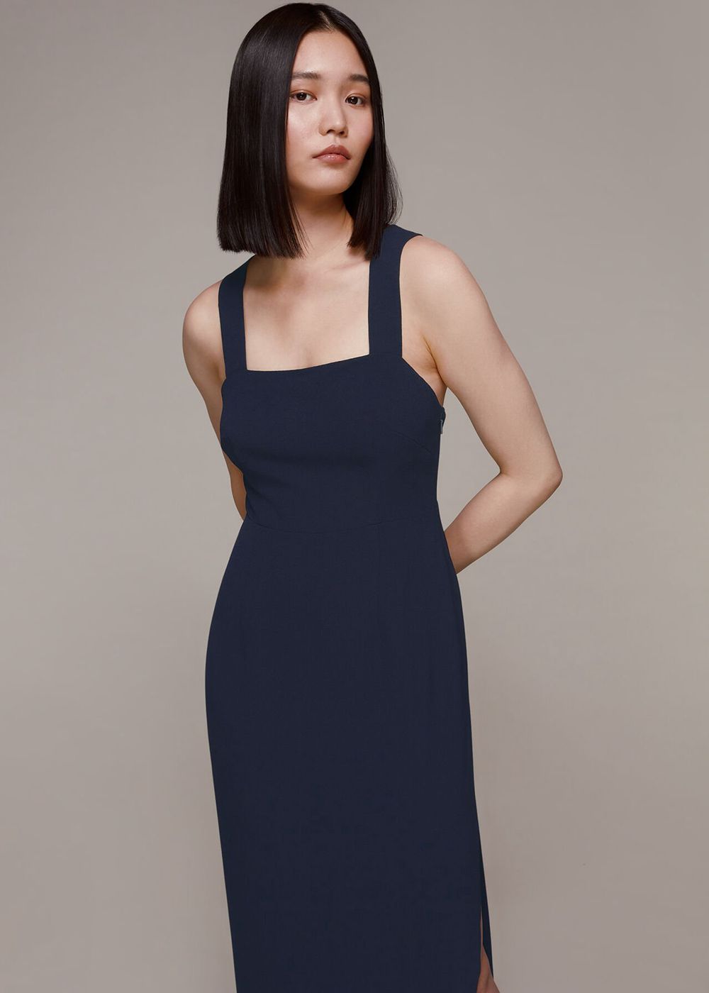 Whistles Maria Maxi Dress Navy | US-06395SUFK