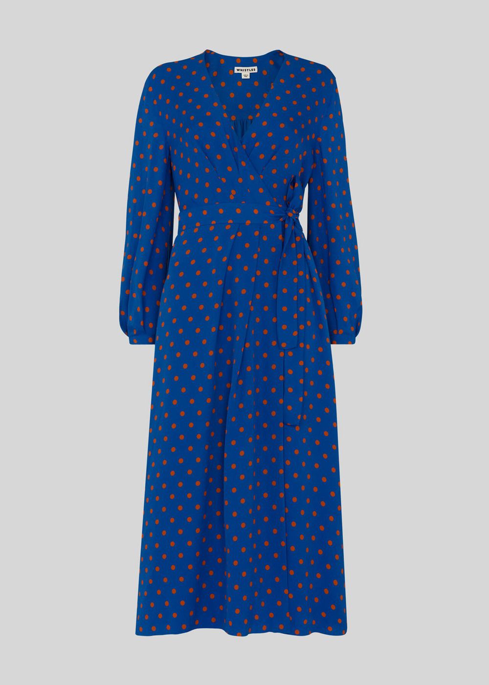 Whistles Maria Spot Silk Wrap Dress Blue / Multicolor | US-26347QVSC