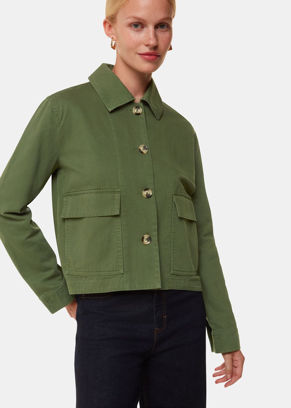 Whistles Marie Casual Jacket Dark Green | US-58397SDYO