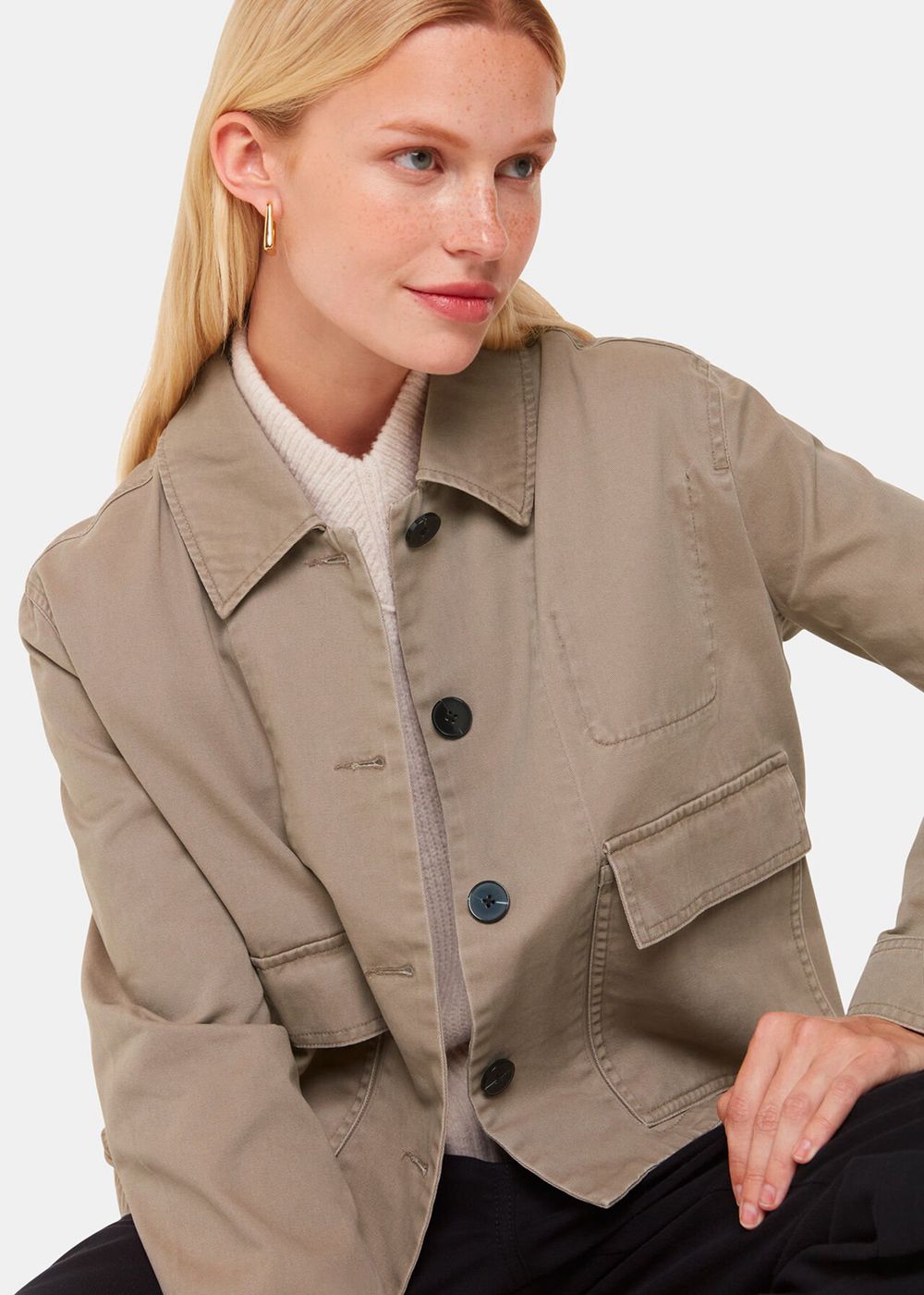 Whistles Marie Casual Jacket Grey Brown | US-84502WJKX