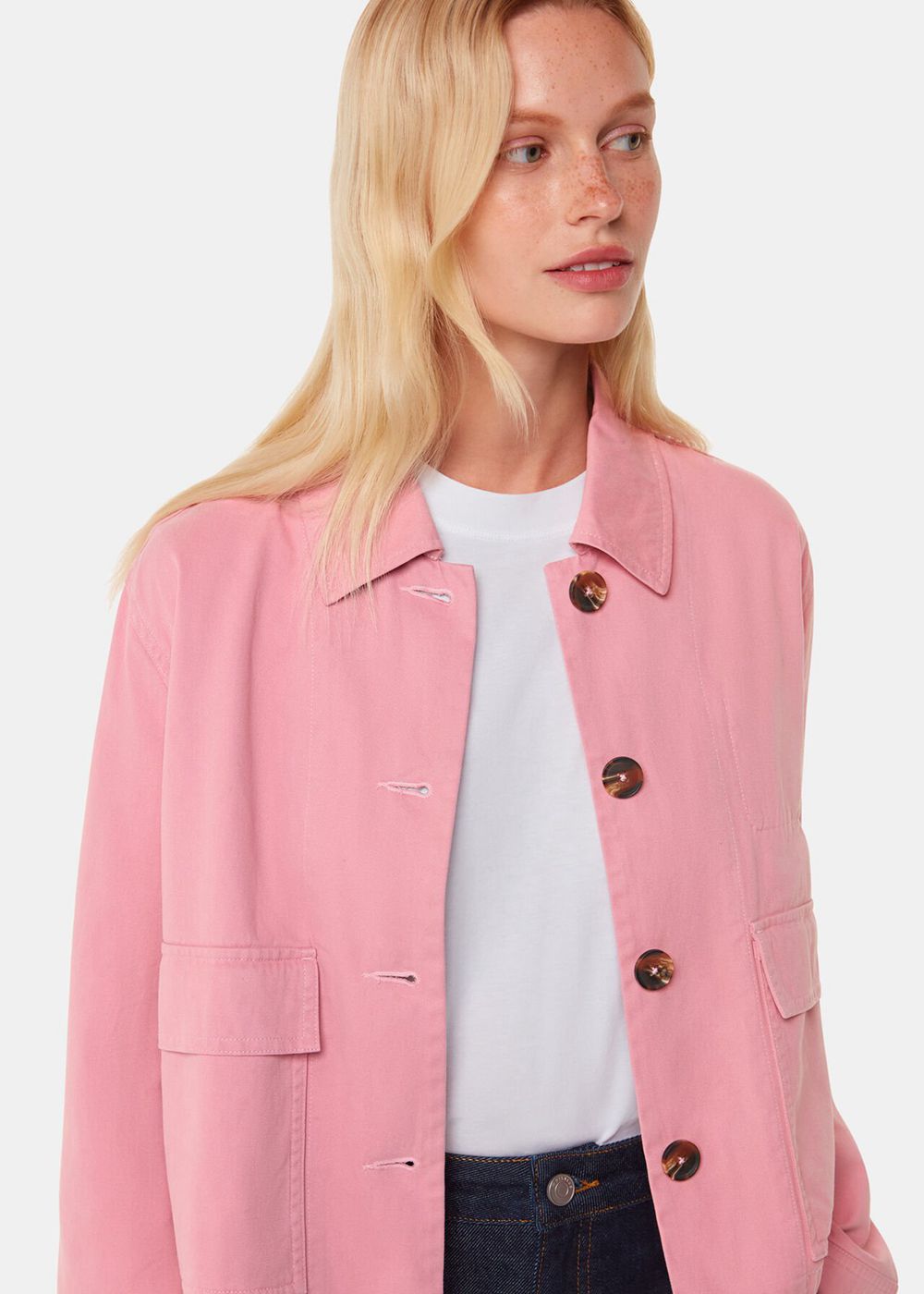 Whistles Marie Casual Jacket Pink | US-50132YTHX