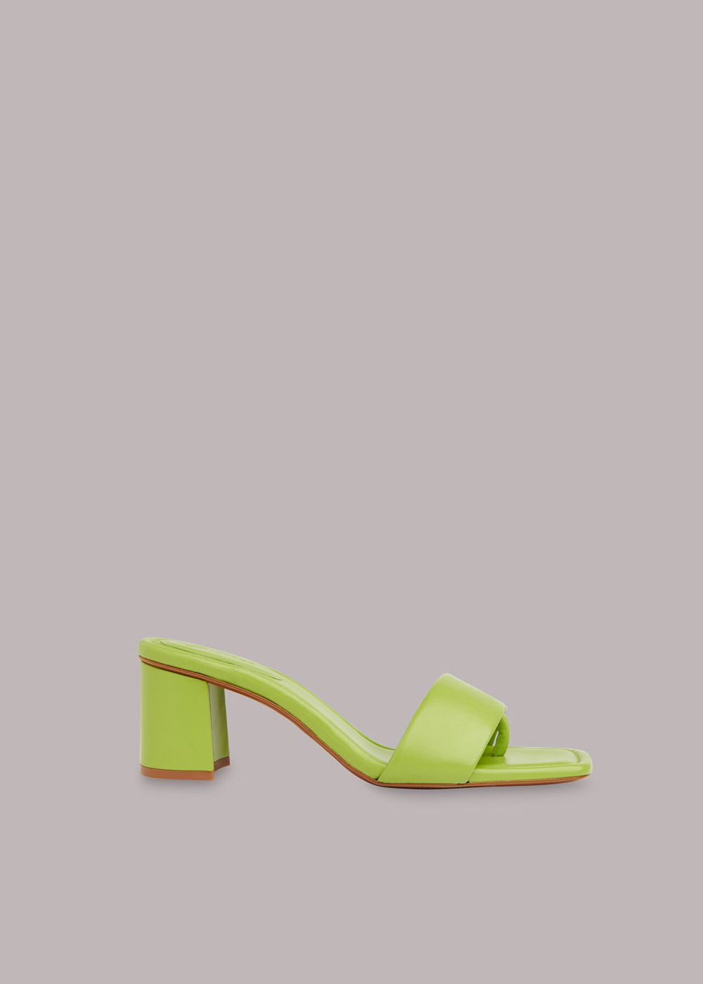 Whistles Marie Slip On Mule Green | US-81463SZRI