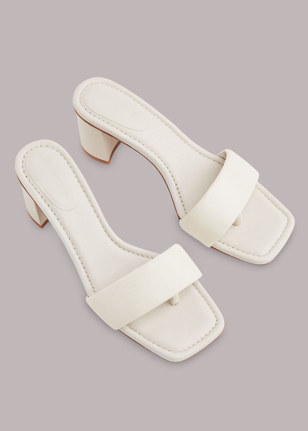 Whistles Marie Slip On Mule White | US-23647WTCA