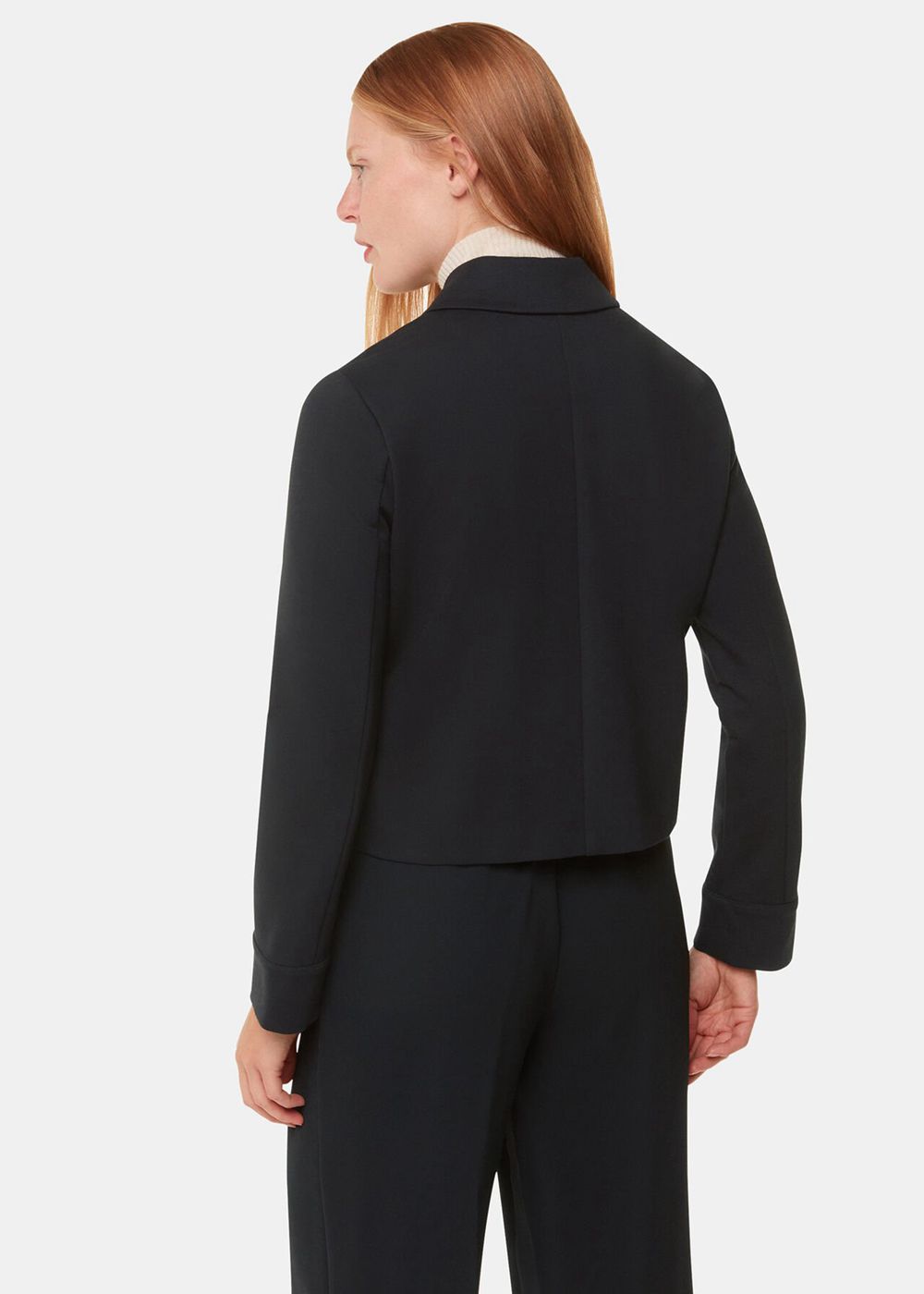 Whistles Marla Ponte Zip Through Jacket Black | US-38725FRHG