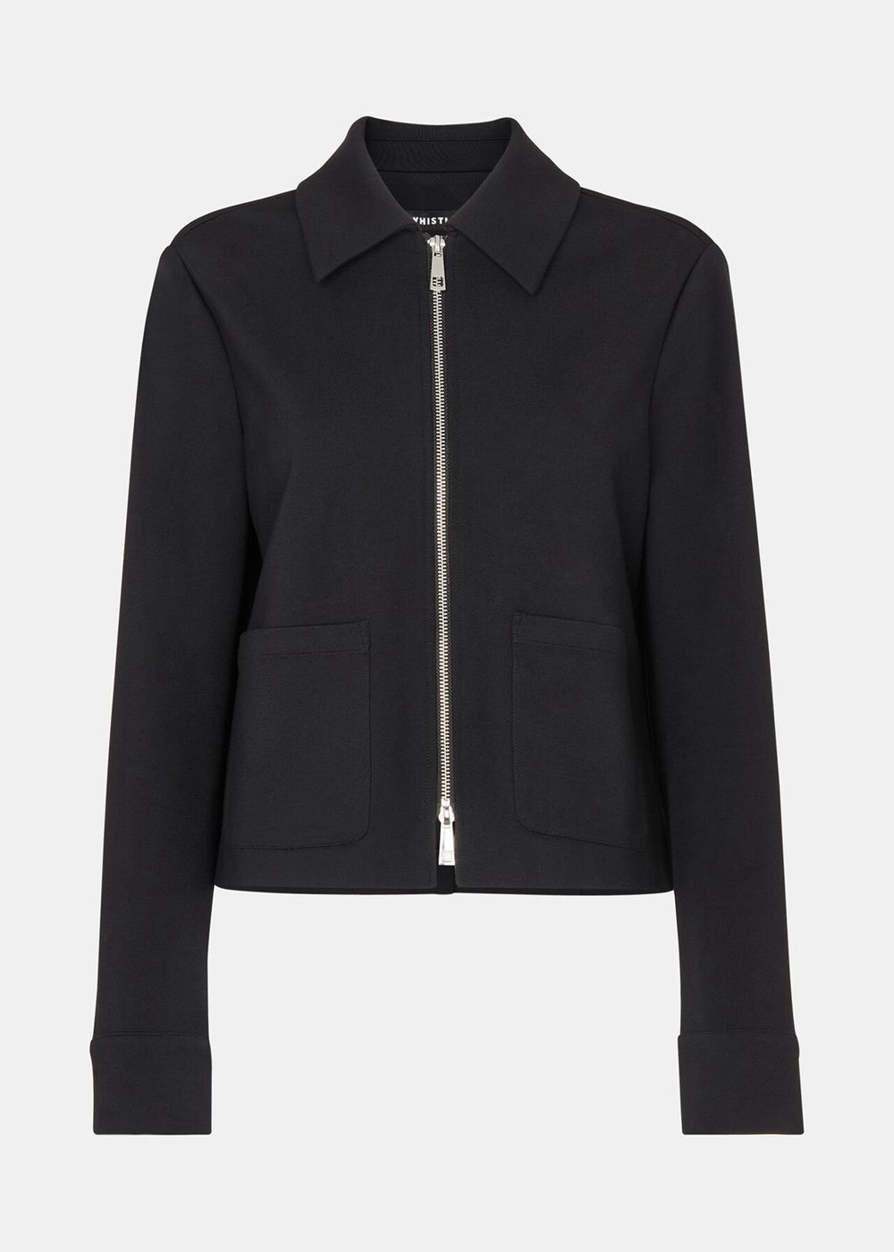 Whistles Marla Ponte Zip Through Jacket Black | US-38725FRHG