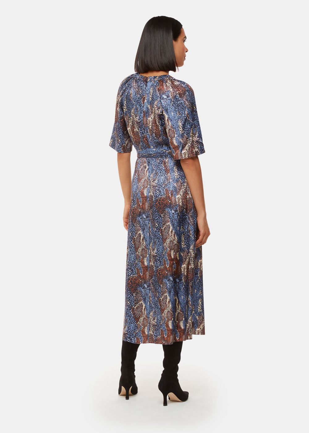 Whistles Marlow Dashed Snake Dress Blue / Multicolor | US-36798VNXJ