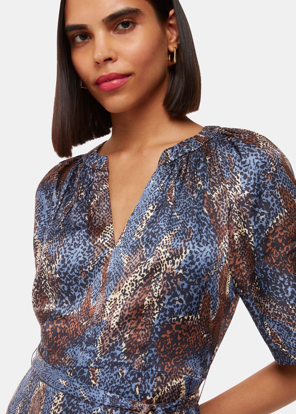 Whistles Marlow Dashed Snake Dress Blue / Multicolor | US-36798VNXJ