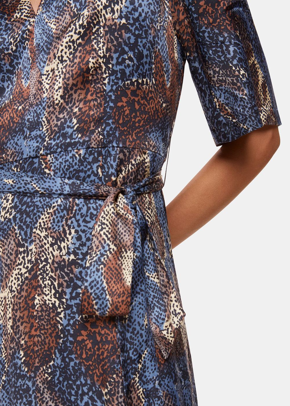 Whistles Marlow Dashed Snake Dress Blue / Multicolor | US-36798VNXJ