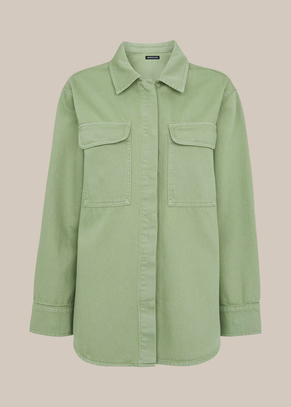 Whistles Masie Overshirt Jacket Khaki | US-19243LGET