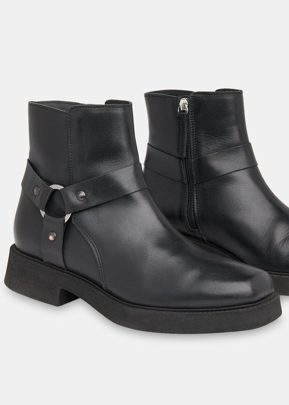 Whistles Matteo Biker Boots Black | US-27963TKHU