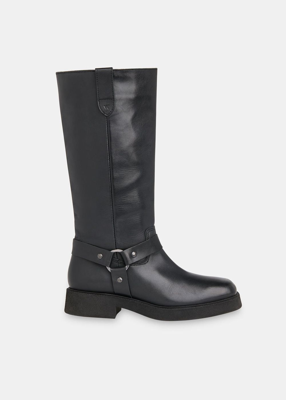 Whistles Matteo Biker Knee-high Boots Black | US-29035XRDP