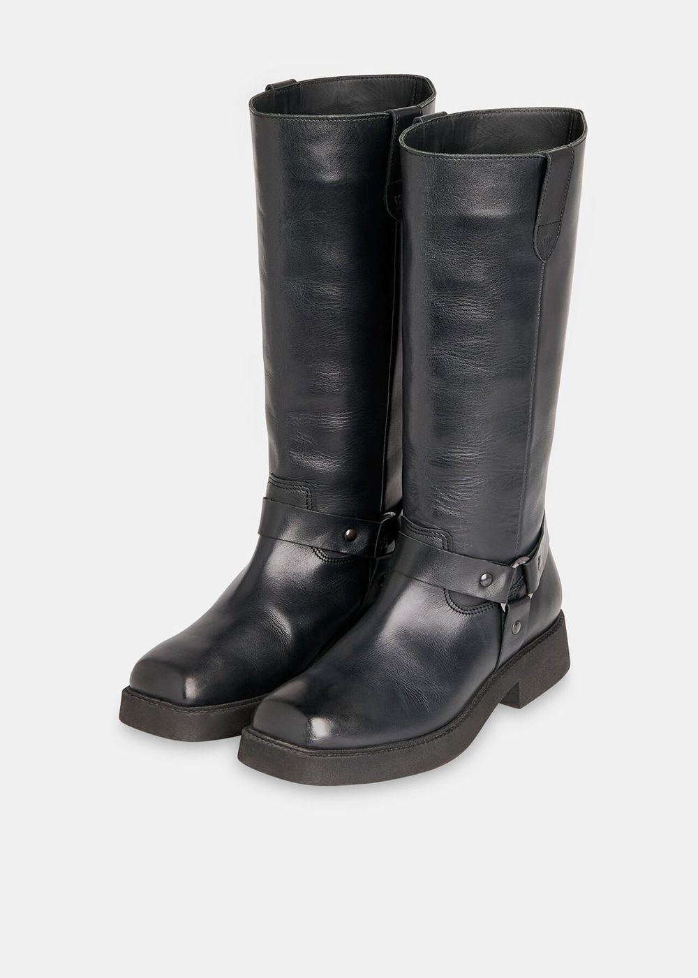 Whistles Matteo Biker Knee-high Boots Black | US-29035XRDP