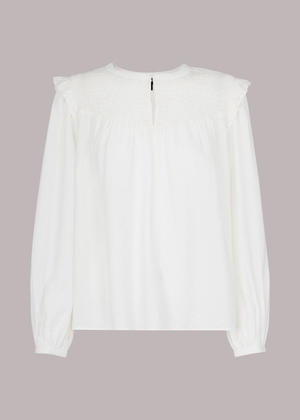 Whistles Megan Shirred Detail Top White | US-25938XLVO