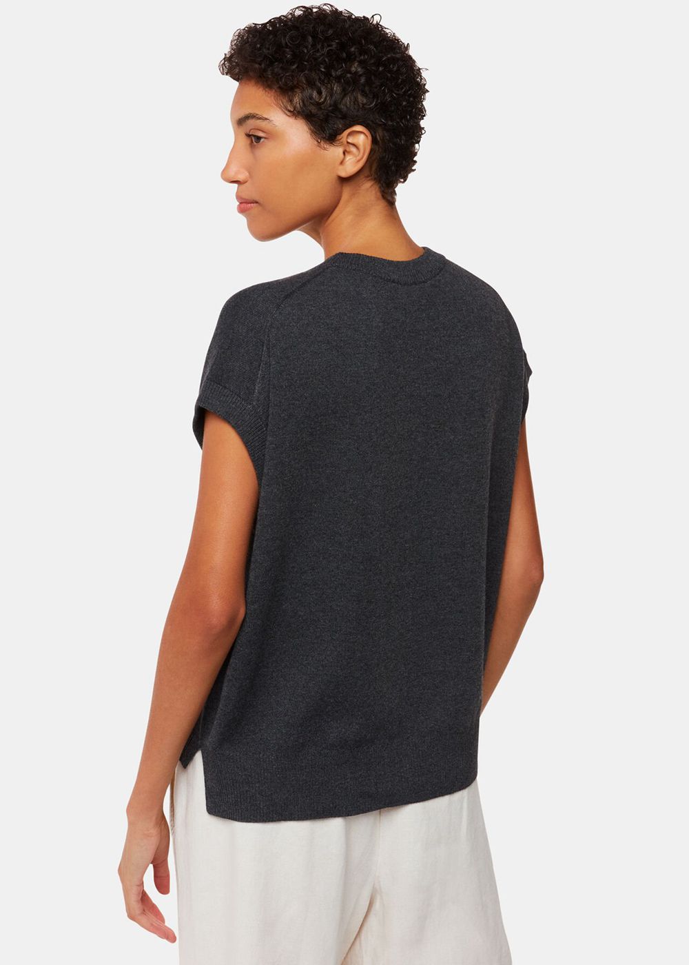 Whistles Melanie Cap Sleeve Knitwear Dark Grey | US-38547BDRL