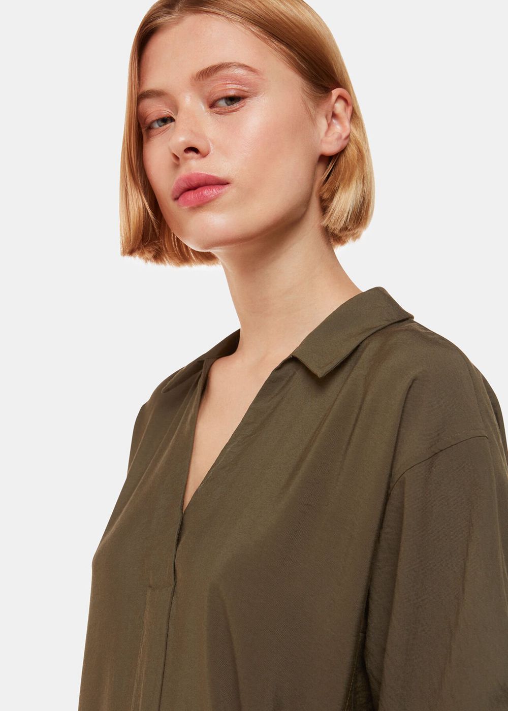 Whistles Melanie Dress Khaki | US-98260GCTH