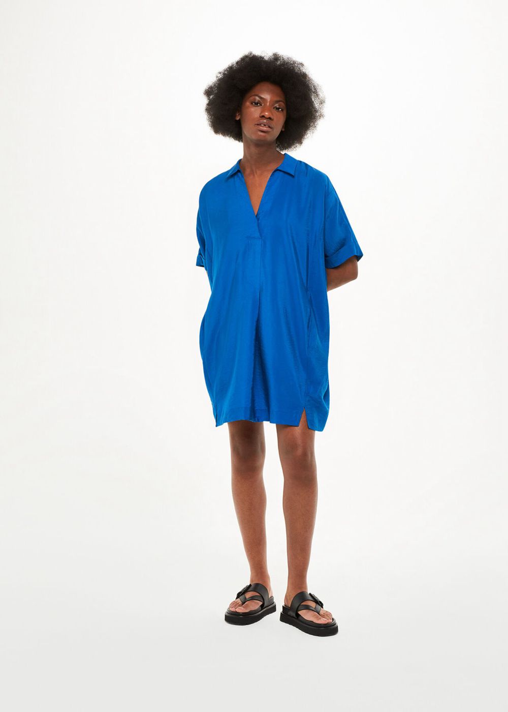 Whistles Melanie Relaxed Shirt Dress Blue | US-15946BXVM