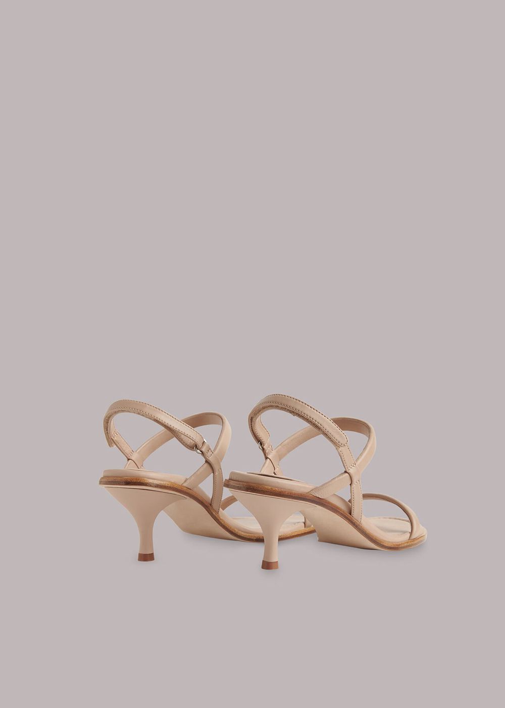 Whistles Melany Tubular Heels Sandals Beige | US-14235TQEI