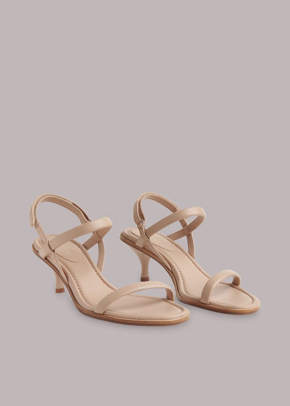 Whistles Melany Tubular Heels Sandals Beige | US-14235TQEI