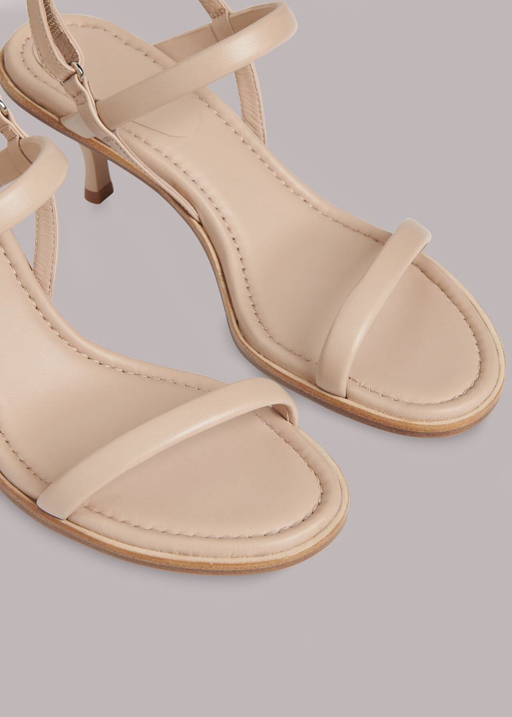 Whistles Melany Tubular Heels Sandals Beige | US-14235TQEI