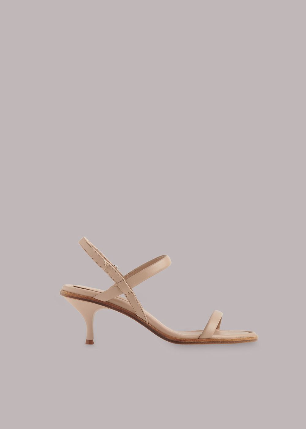 Whistles Melany Tubular Heels Sandals Beige | US-14235TQEI