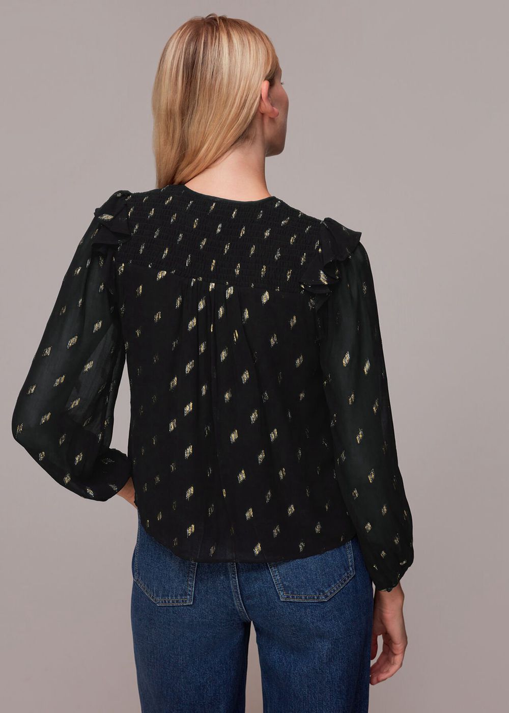 Whistles Metallic Dobby Top Black / Multicolor | US-24938CWAJ