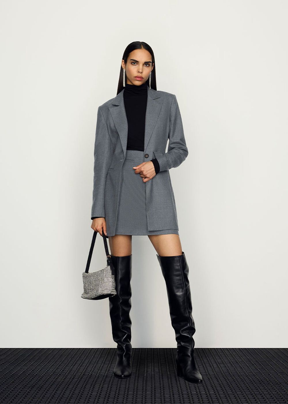 Whistles Mia Elongated Waist Blazer Grey | US-30942UBWF