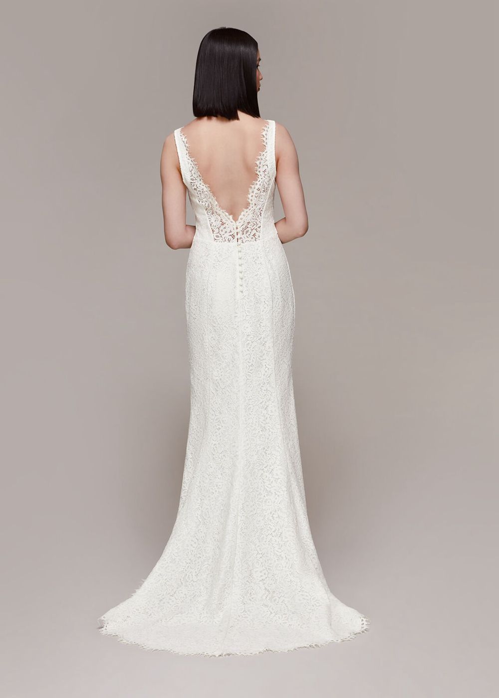 Whistles Mia Lace Wedding Dress White | US-48136LADO